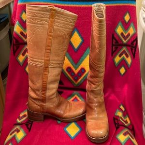 Frye Vintage Black Label Campus Stitching Horse Knee Boots